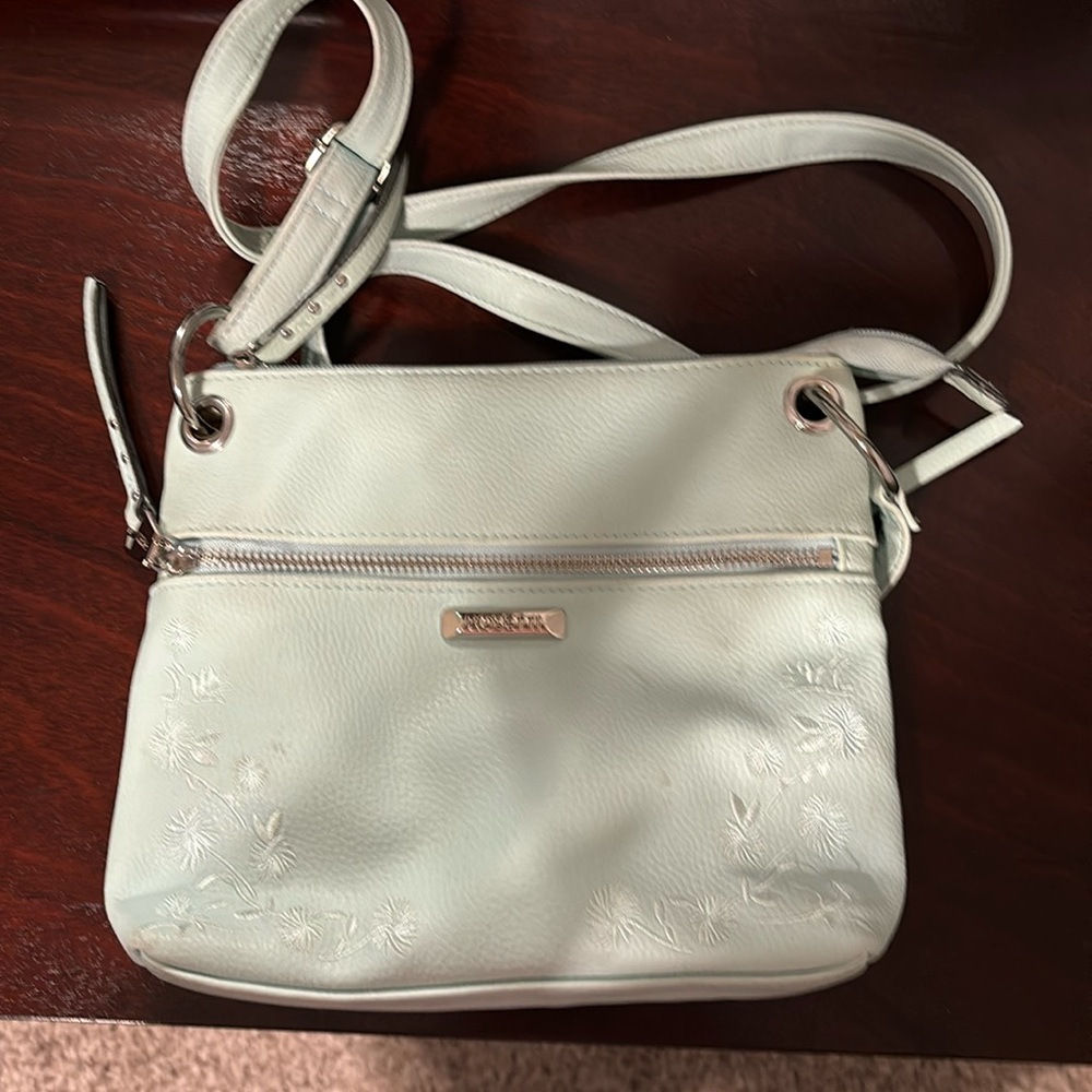 Rossetti Aqua Floral Embroidered Purse